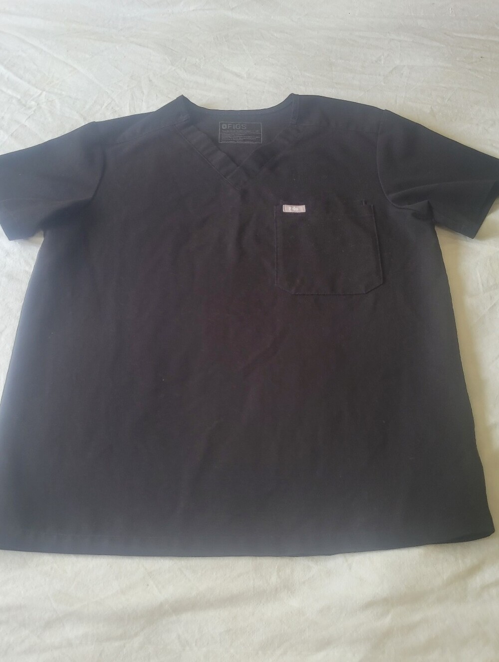 FIGS Black Men’s M Leon Three-Pocket Scrub Top Medical Dental Nurse